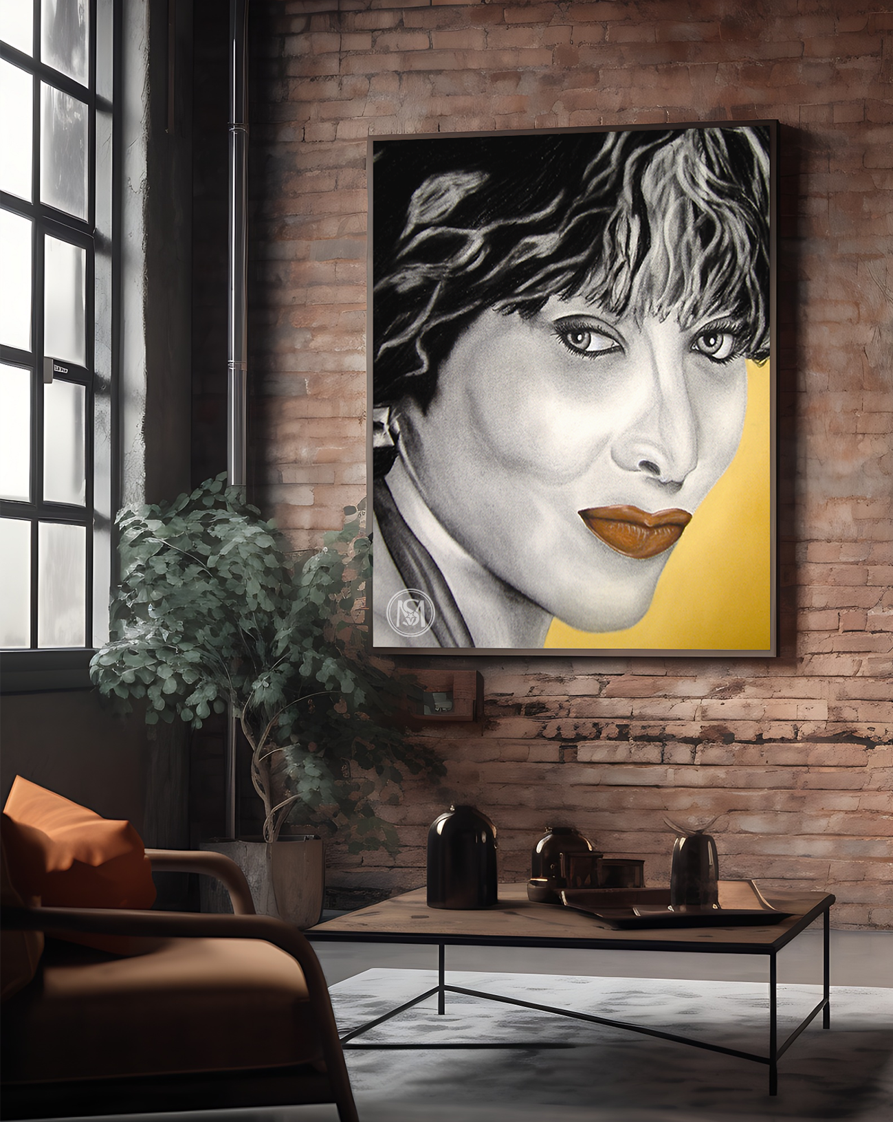 Original Mixed media fine art charcoal portraiture of TINA TURNER by Star Mc Studios local Atlanta area photographer and artist, Starlyss McSlade.