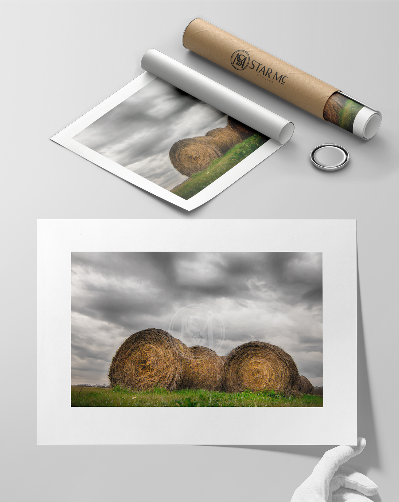 Moody grey and brown agriculture landscape fine art photography print called STILL by Star Mc Studios local Atlanta area photographer and artist, Starlyss McSlade.